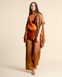 Pantaloni in raso di viscosa