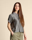 Blusa in raso di viscosa