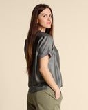 Blusa in raso di viscosa