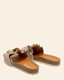 Sandali bassi in pelle scamoscaiata