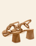 Sandali con tacco in pelle scamosciata