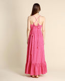 Abito lungo in cotone goffrato