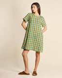 Abito check in cotone