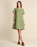 Abito check in cotone