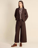 Pantaloni ampi in lino e viscosa