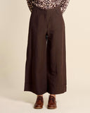 Pantaloni ampi in lino e viscosa