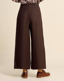 Pantaloni ampi in lino e viscosa