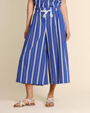 Gonna pantalone in cotone a righe