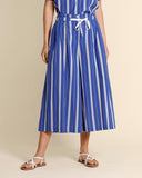 Gonna pantalone in cotone a righe