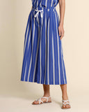 Gonna pantalone in cotone a righe