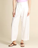 Pantaloni carota in popeline di cotone