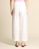 Pantaloni carota in popeline di cotone