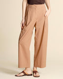 Pantaloni carota in popeline di cotone