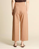 Pantaloni carota in popeline di cotone