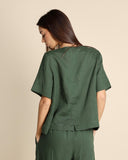 Pantalon en lin avec cordon de serrage