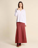 Maglia serafino in jersey di lino