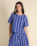 Blusa in cotone a righe