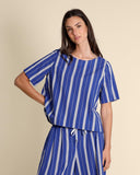Blusa in cotone a righe