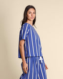 Blusa in cotone a righe