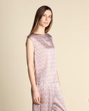 Blusa in seta e jersey