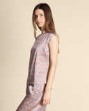 Blusa in seta e jersey