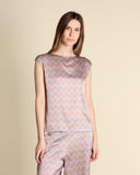 Blusa in seta e jersey