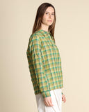 Camicia in cotone goffrato