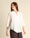 Blusa in cotone operato