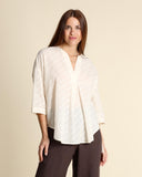 Blusa in cotone operato