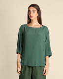 Blusa in crepe di misto seta
