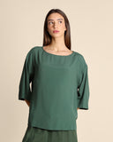 Blusa in crepe di misto seta
