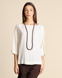 Blusa in crepe di misto seta