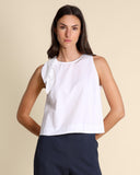 Top in popeline di cotone