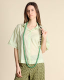 Collana lunga in resina e vetro