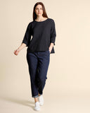 Blusa in mussola di cotone goffrata