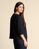 Blusa in mussola di cotone goffrata