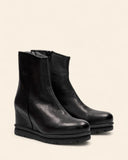 Stivaletti in pelle con zeppa