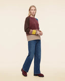 Maglia color block in misto alpaca