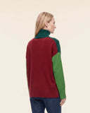 Maglia color block in lana e cashmere
