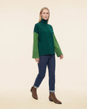 Maglia color block in lana e cashmere