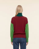 Maglia color block in lana e cashmere