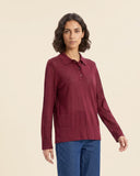 Maglia a polo in lana merinos