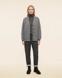 Cardigan in volpe, lana e seta