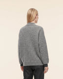 Cardigan in volpe, lana e seta