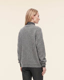 Cardigan in volpe, lana e seta