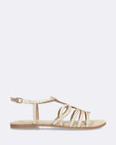 Sandalli bassi in pelle intrecciata