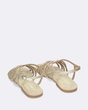 Sandalli bassi in pelle intrecciata