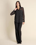 Camicia in georgette ricamata