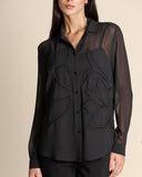 Camicia in georgette ricamata