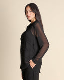 Camicia in georgette ricamata